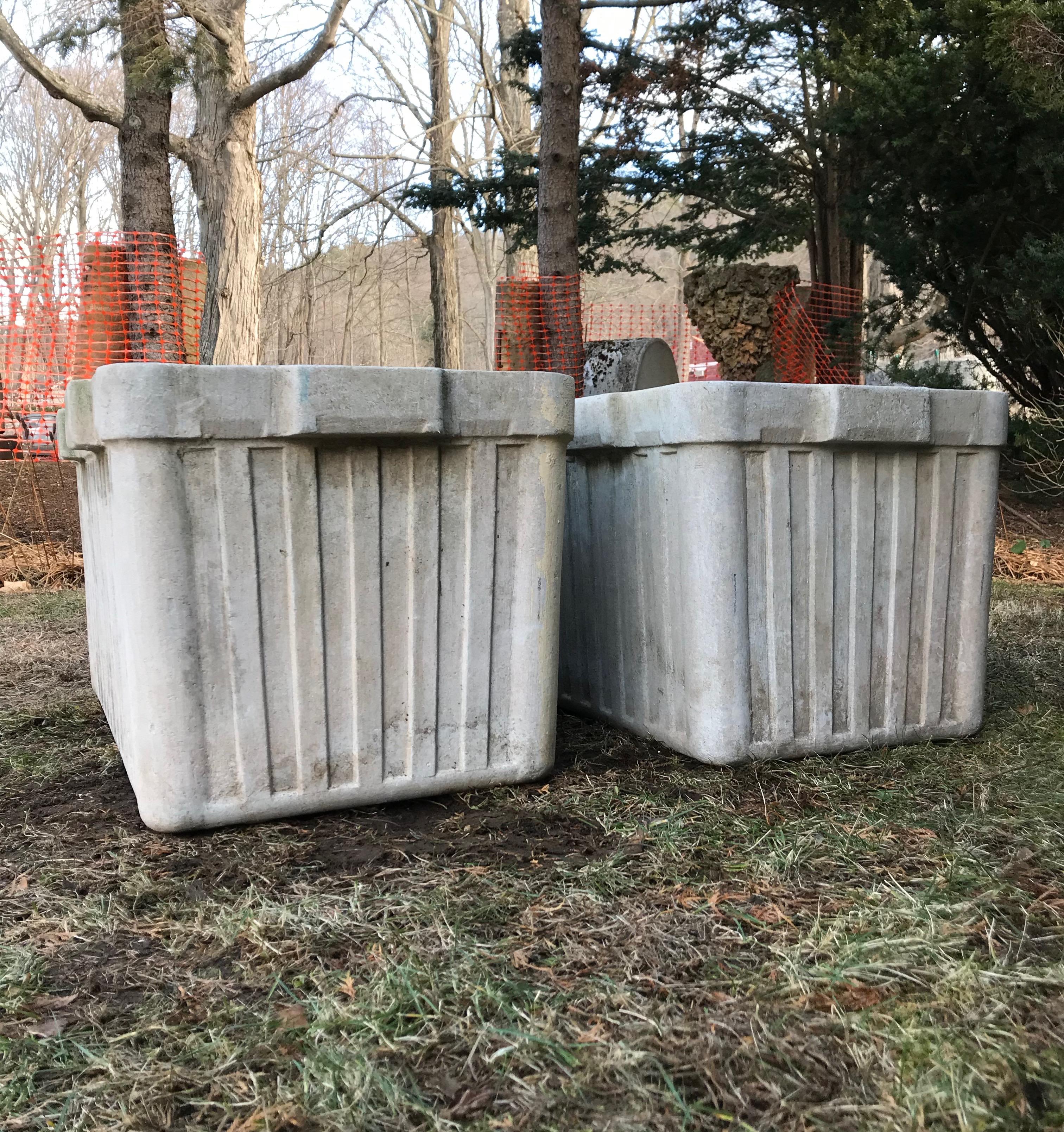 Other Very Large Ribbed Rectangular Willy Guhl Planters by Eternit For Sale