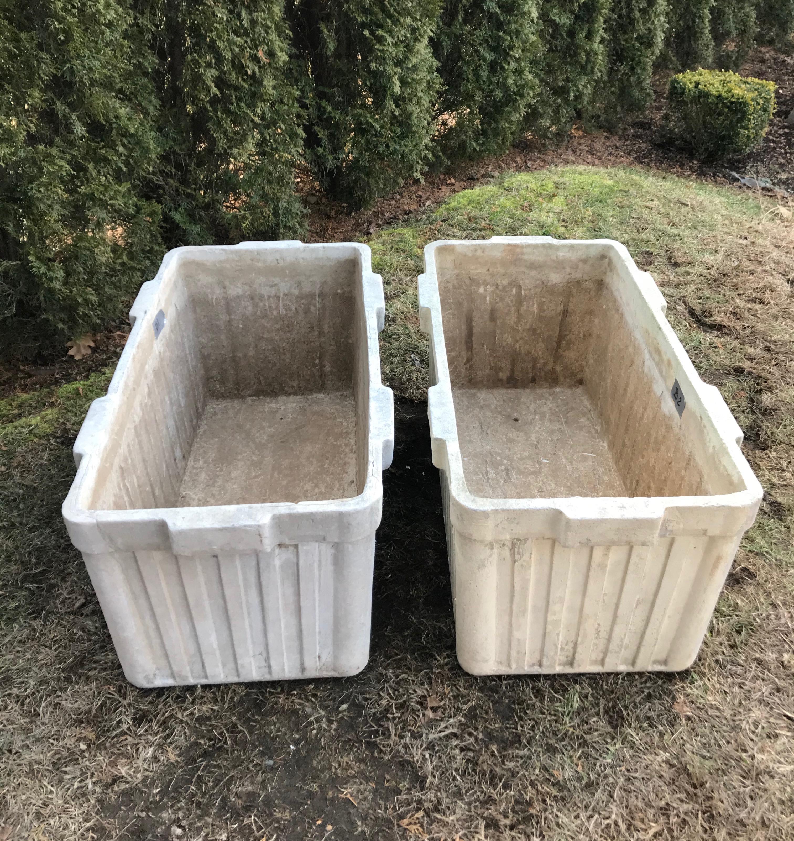 Very Large Ribbed Rectangular Willy Guhl Planters by Eternit For Sale 1