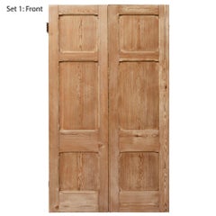 Two Pairs of Victorian Pitch Pine Antique Chapel Doors
