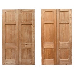 Two Pairs of Victorian Pitch Pine Antique Chapel Doors