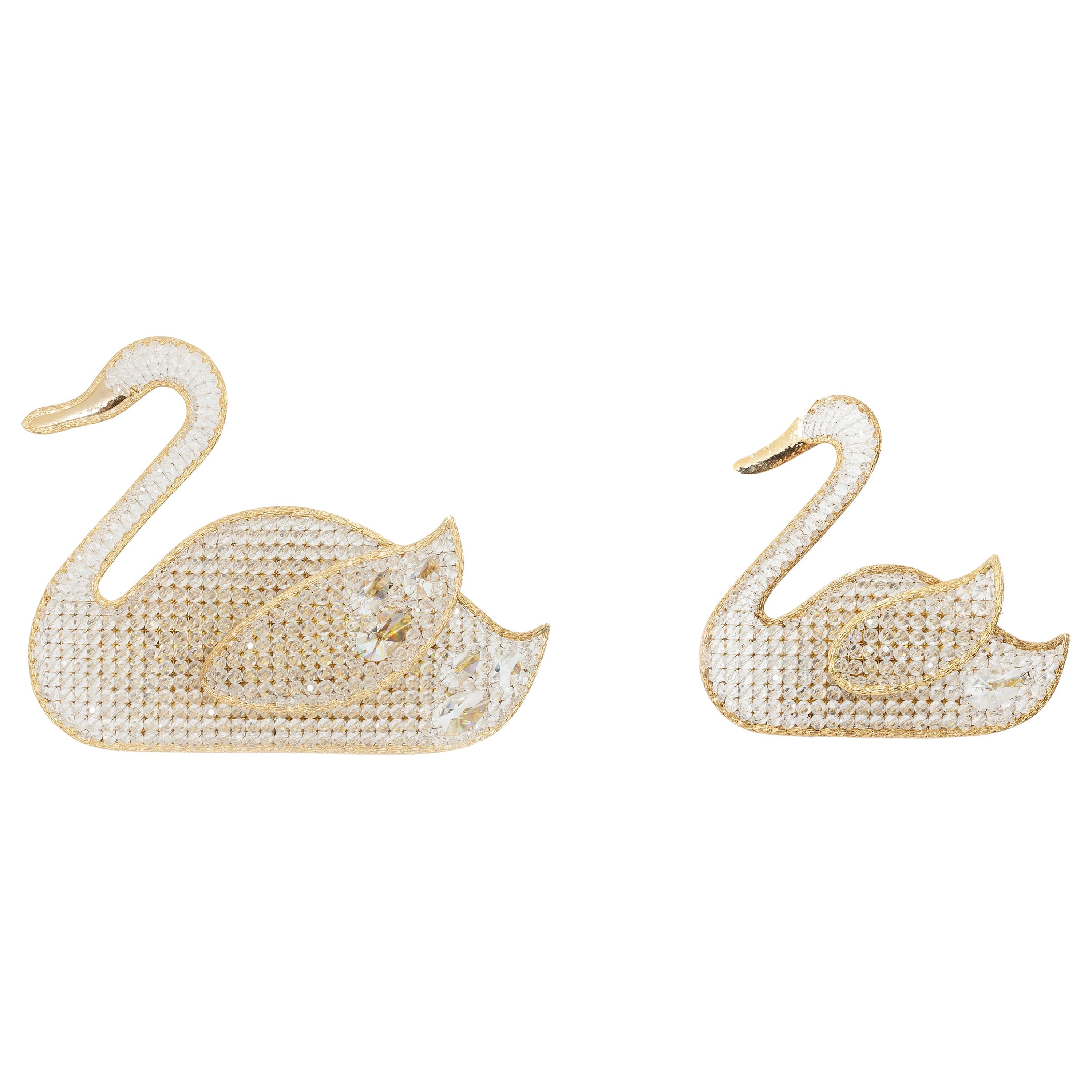 Two Palwa Chrystal Swans