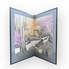 Two-panel folding screen, Nihonga, Hirai Baisen (1889–1969), early Shōwa era (19