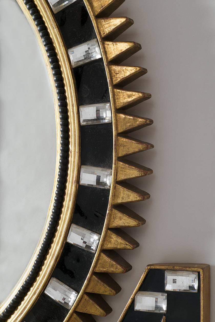 American Two-Part Art Deco Sunburst Mirror