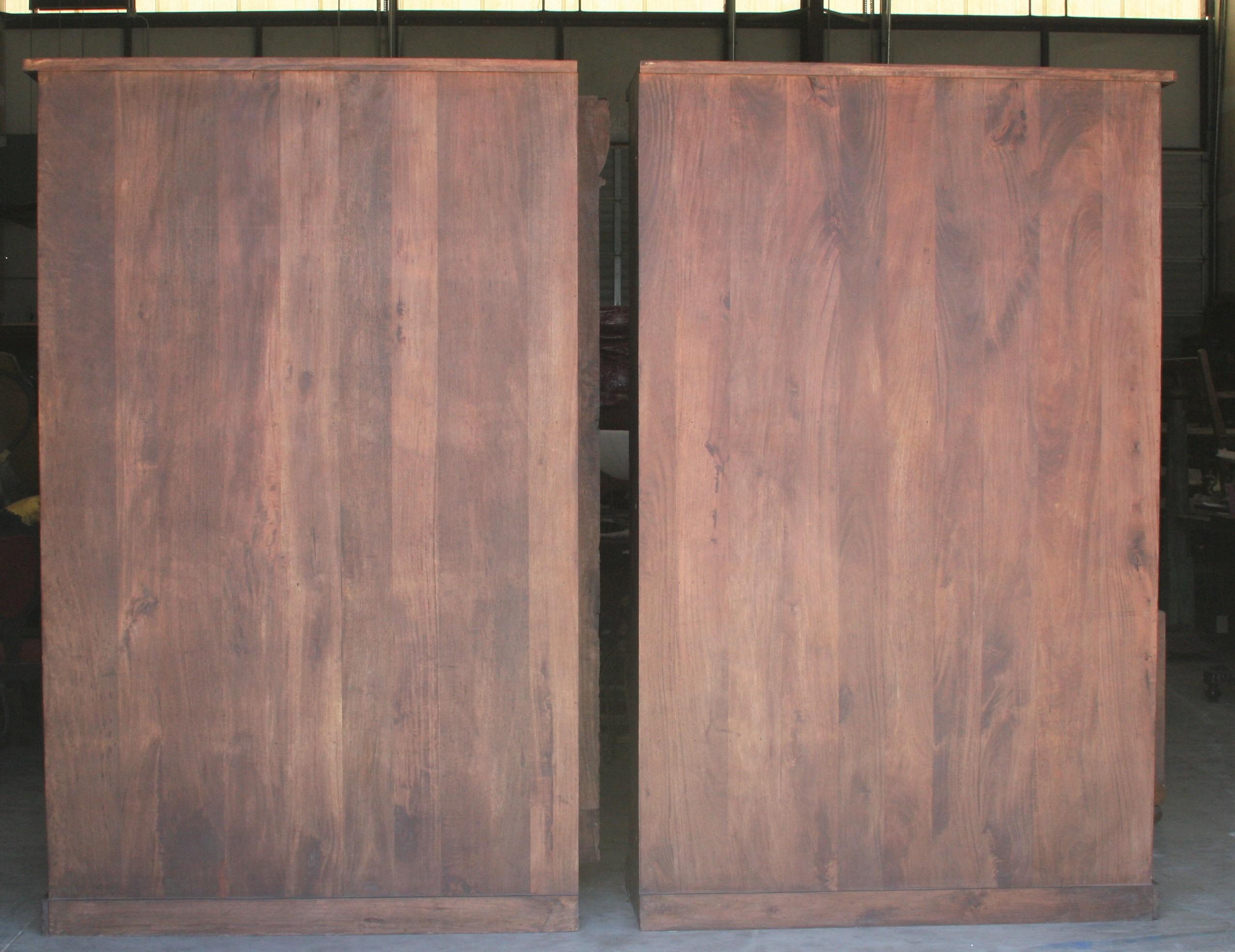 Two Part Large Barrister Teak Wood Bookcase Using 19th Century Columns and Doors For Sale 5