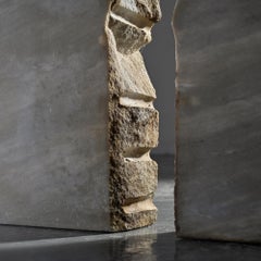 Two-part marble sculpture by Robert Neuhauser, Switzerland 1980s