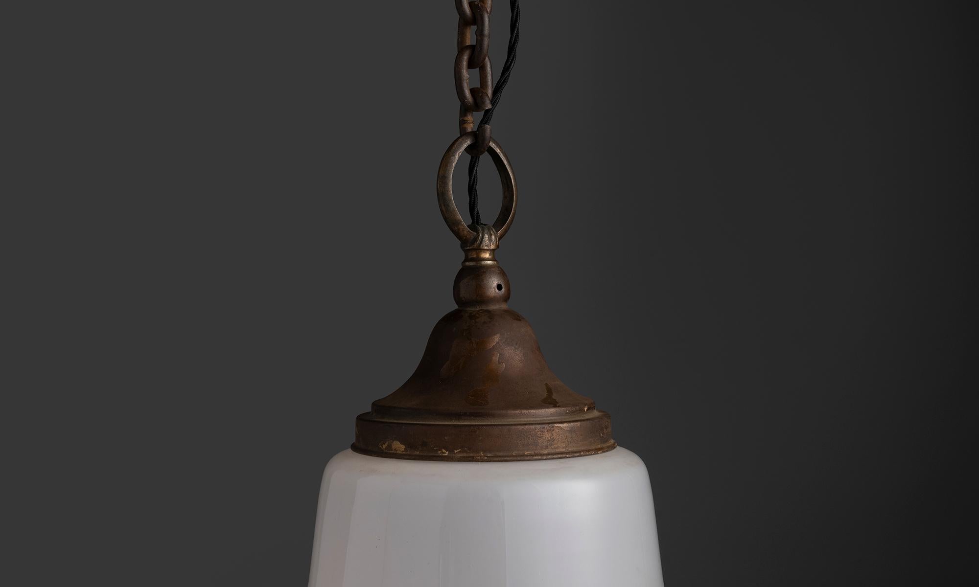 Early 20th Century Two Part Opaline Pendant, Netherlands circa 1920 For Sale
