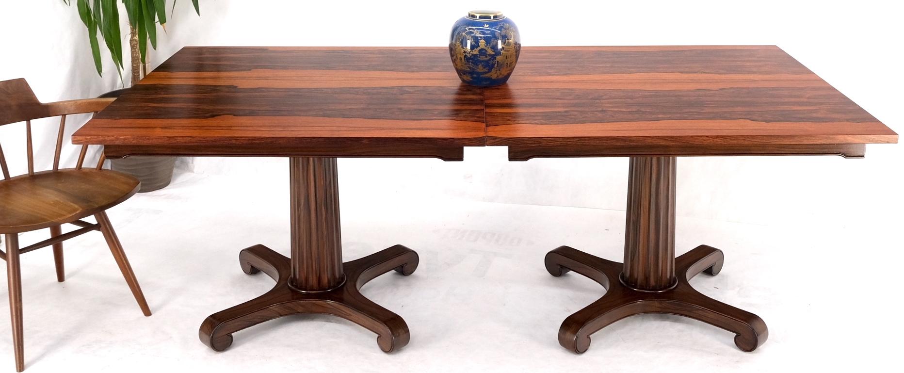 Two Part Rosewood Two Pedestals Dining Table Game Table Mint For Sale 7