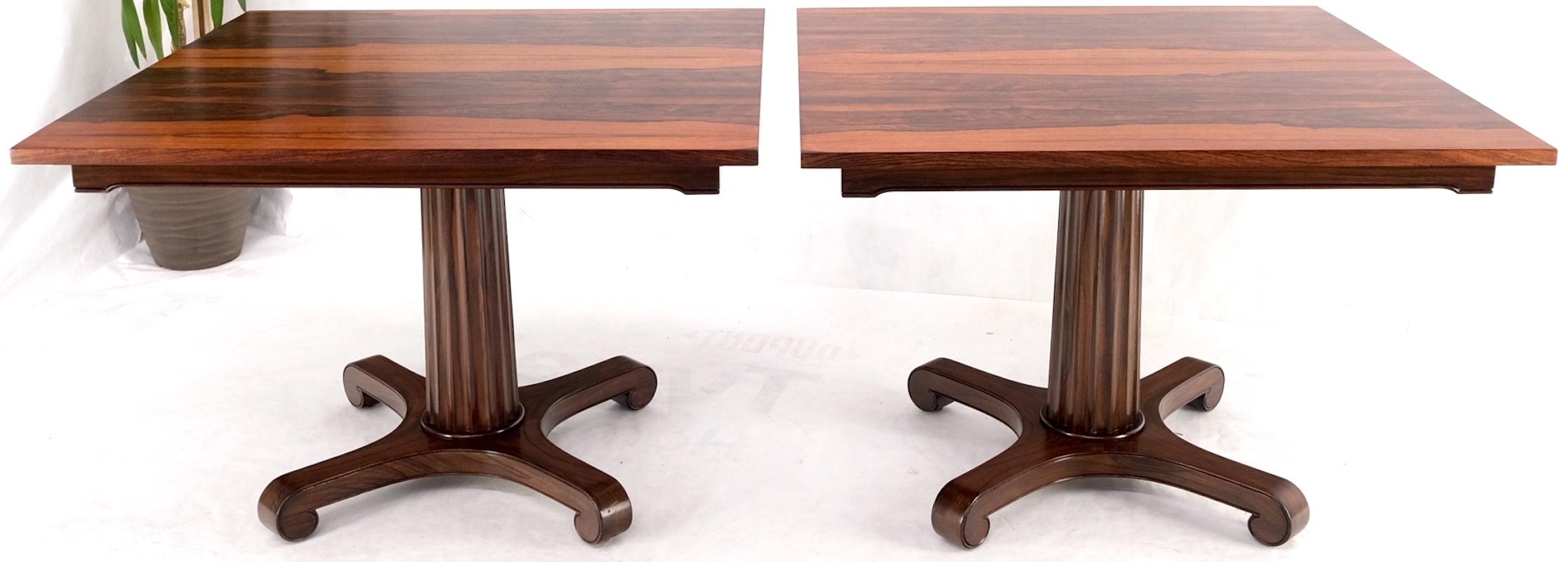 Neoclassical Two Part Rosewood Two Pedestals Dining Table Game Table Mint For Sale