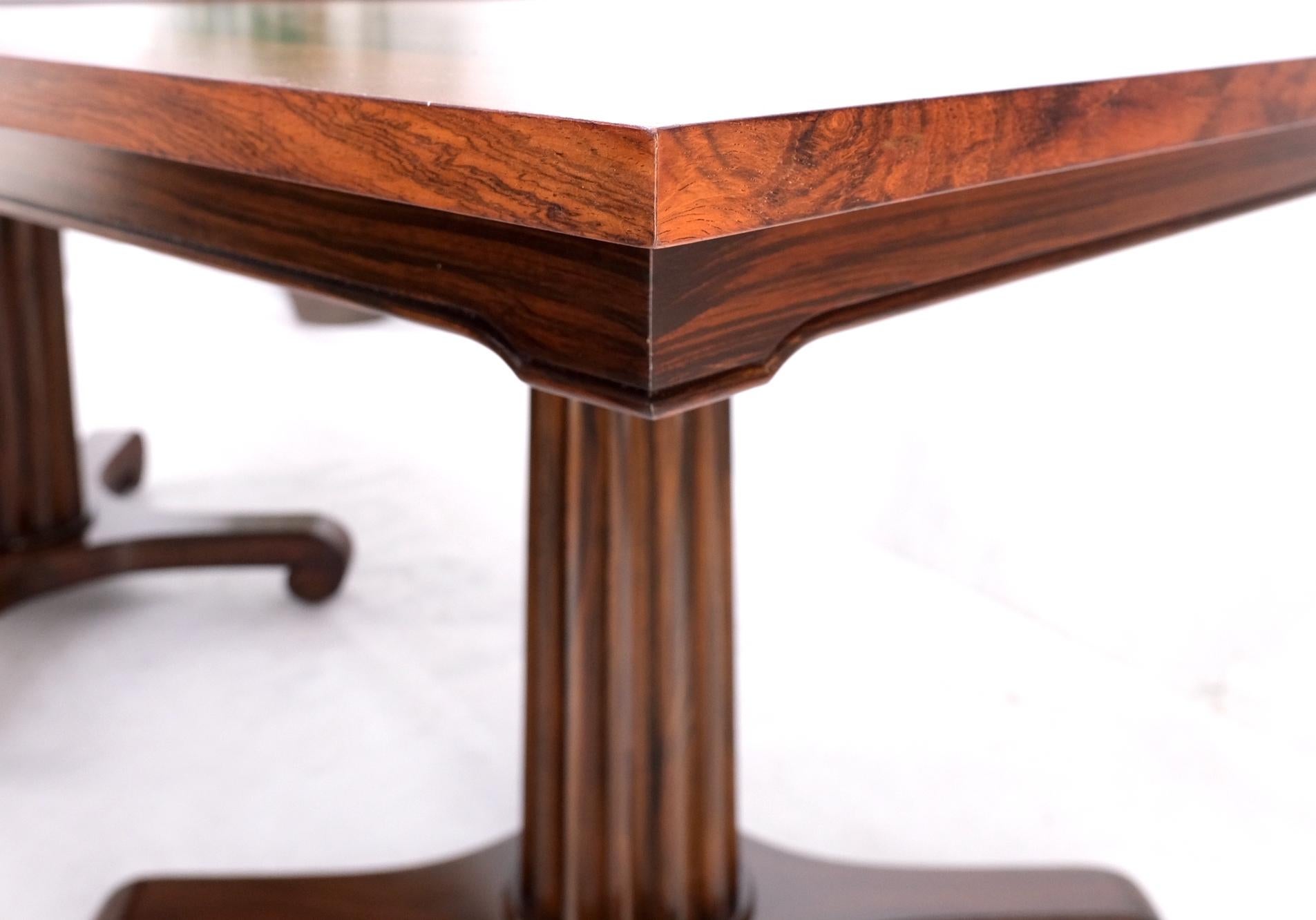 American Two Part Rosewood Two Pedestals Dining Table Game Table Mint For Sale