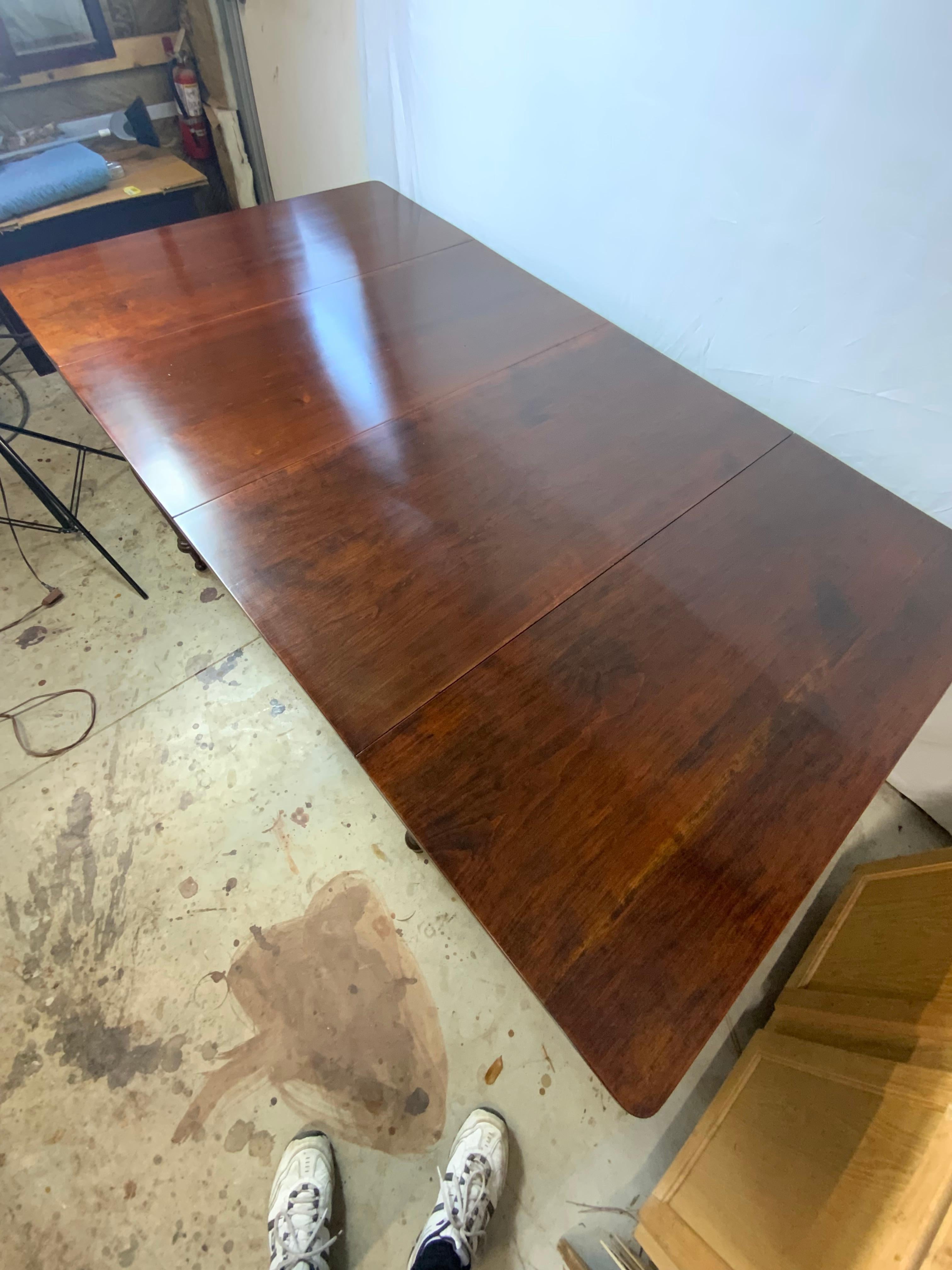 Two Part Sheraton Cherry Banquet Table For Sale 8