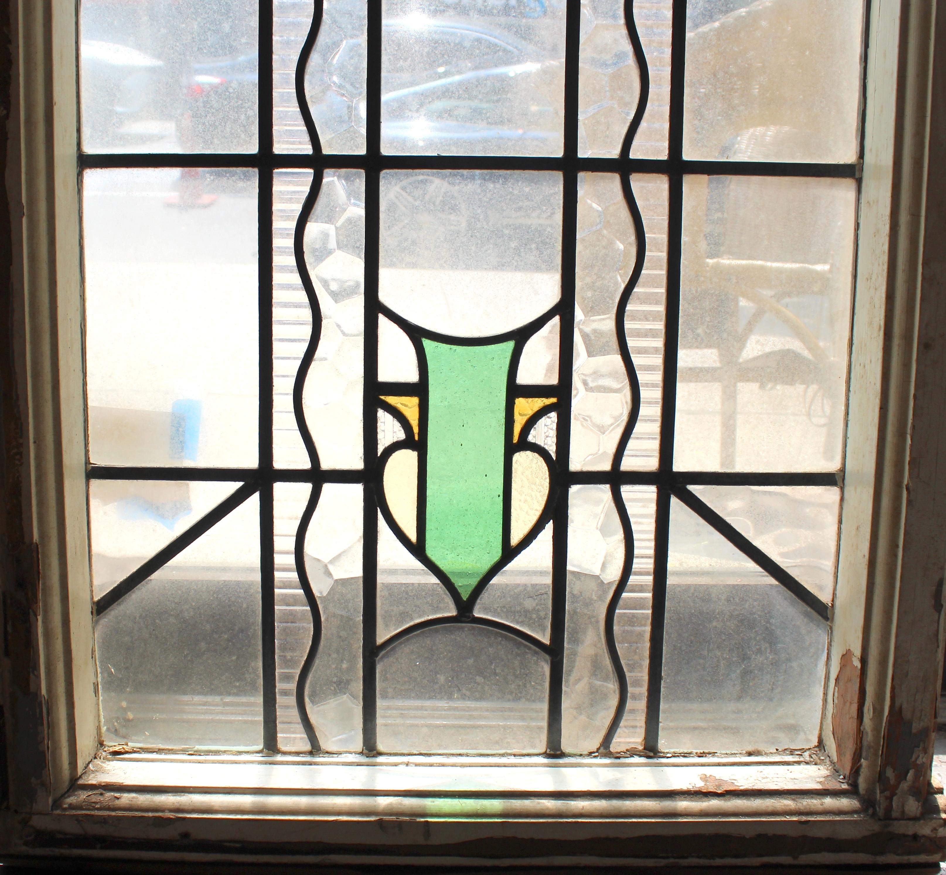 20th Century Two Part Stained Glass Window 27