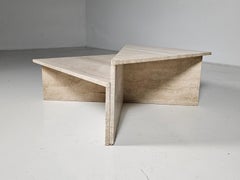 Zweiteiliger modularer Couchtisch aus Travertin von Up & Up, ca. 1970er Jahre