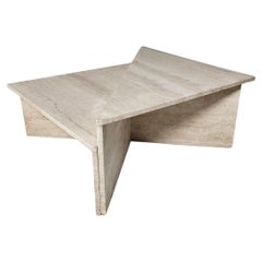 Vintage Two Part Travertine Modular Coffee Table by Up & Up, circa 1970s