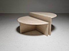 Zweiteiliger modularer Couchtisch aus Travertin, Italien, ca. 1970er Jahre