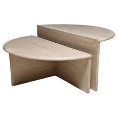 Two Part Travertine Modular Coffee Table, Italy, circa 1970s