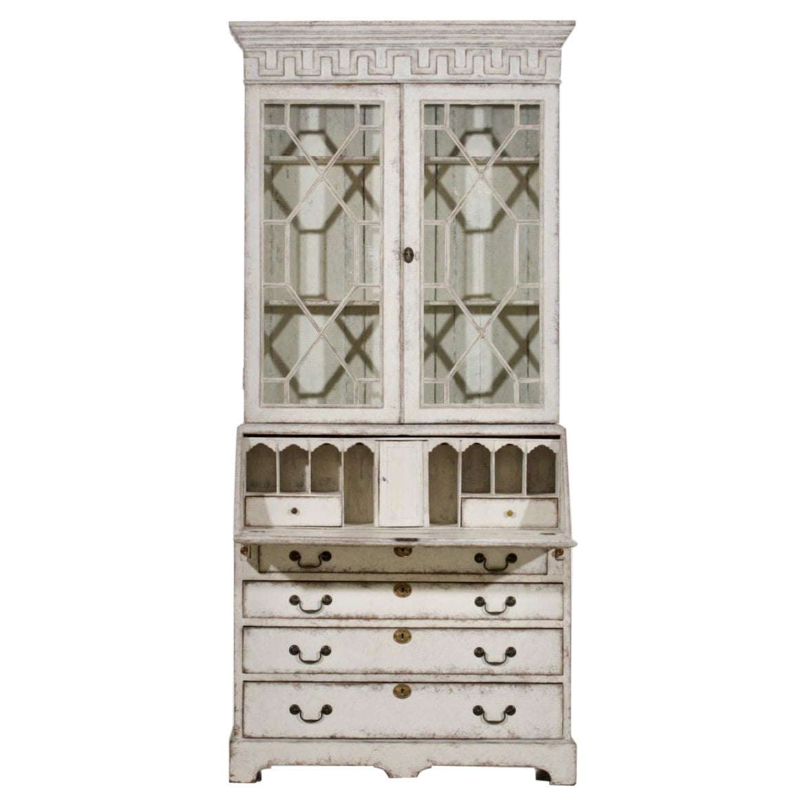 Zweiteiliger Vitrinenschrank, um 1790