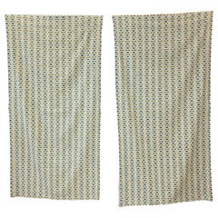 Vintage Two Paul McCobb For Riverdale Fabric Panels "Hexagonal" Pattern