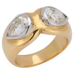 Vintage Two Pear Shape Diamond Ring