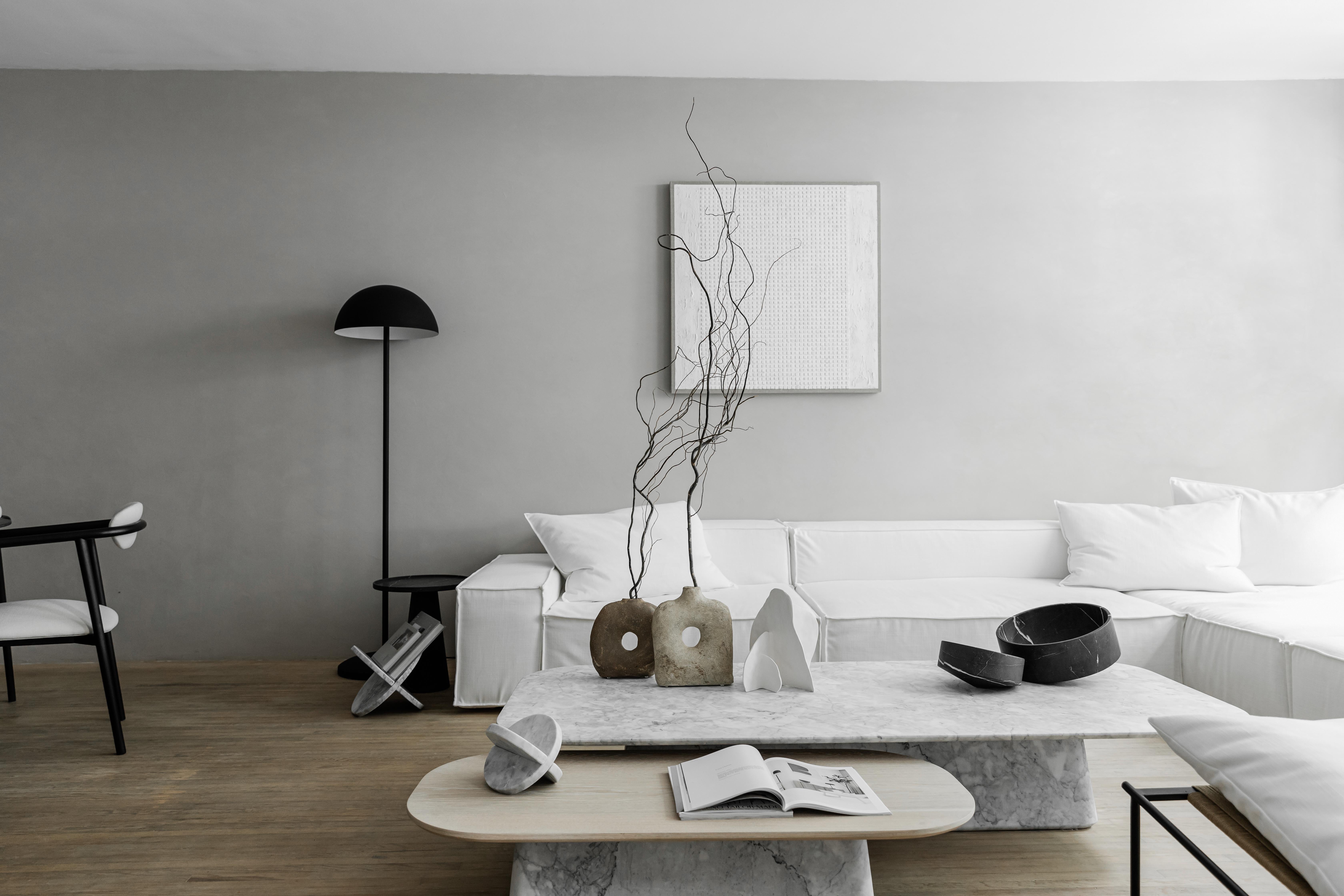 white pedestal coffee table
