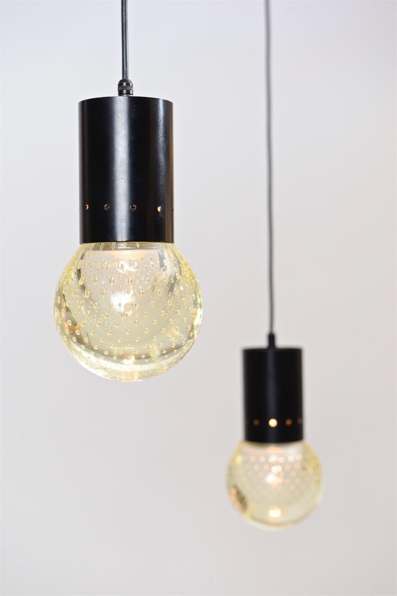 Three Pendant Lights by Gino Sarfatti and Archimede Seguso (Moderne der Mitte des Jahrhunderts)