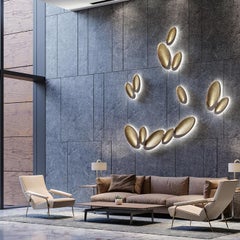 Two-Petal Gold Wall Light Fixture by Mammini Candido