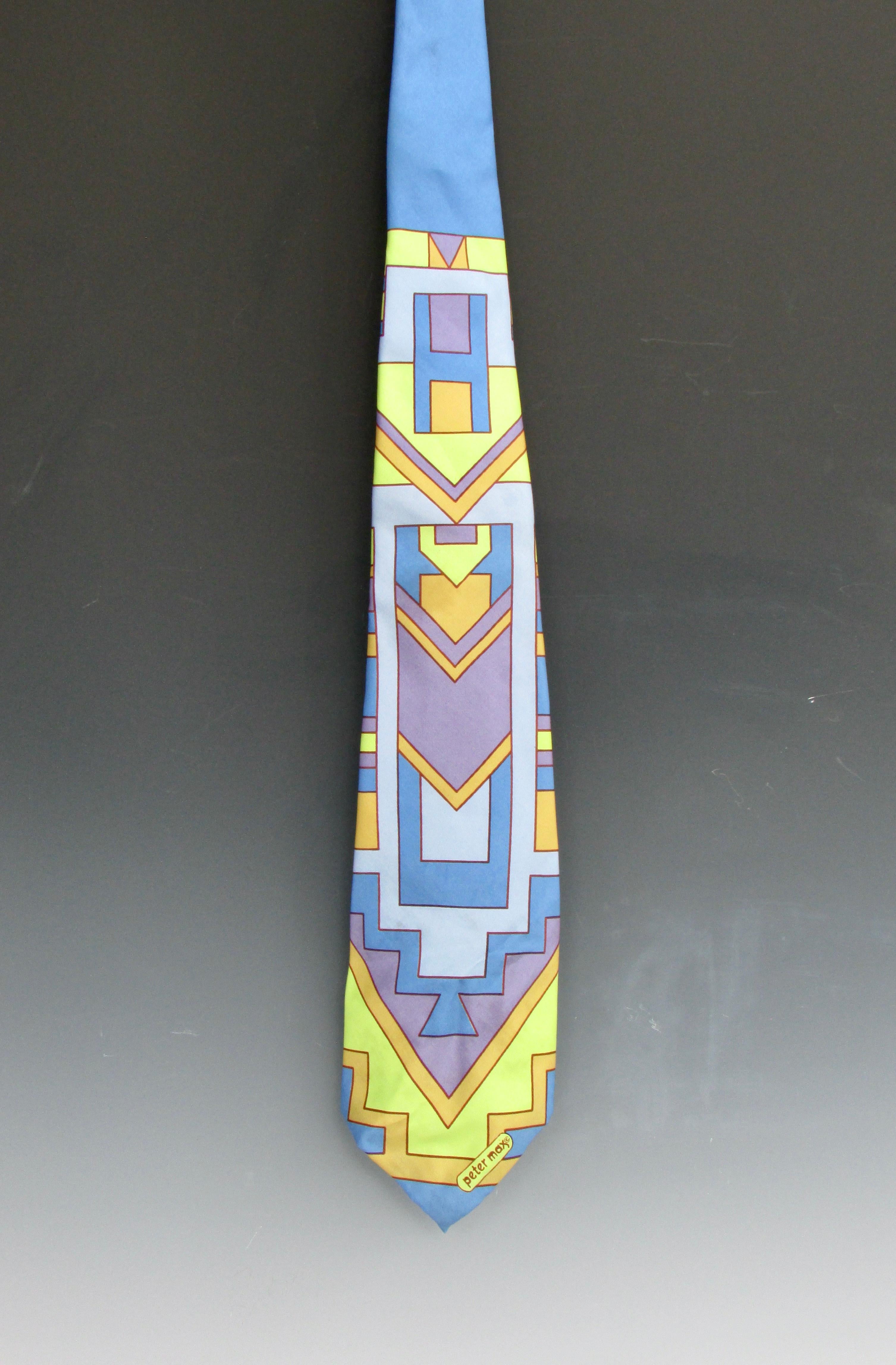 Mid-Century Modern Deux cravates larges Peter Max Op Pop Mod Disco Era pour hommes en vente