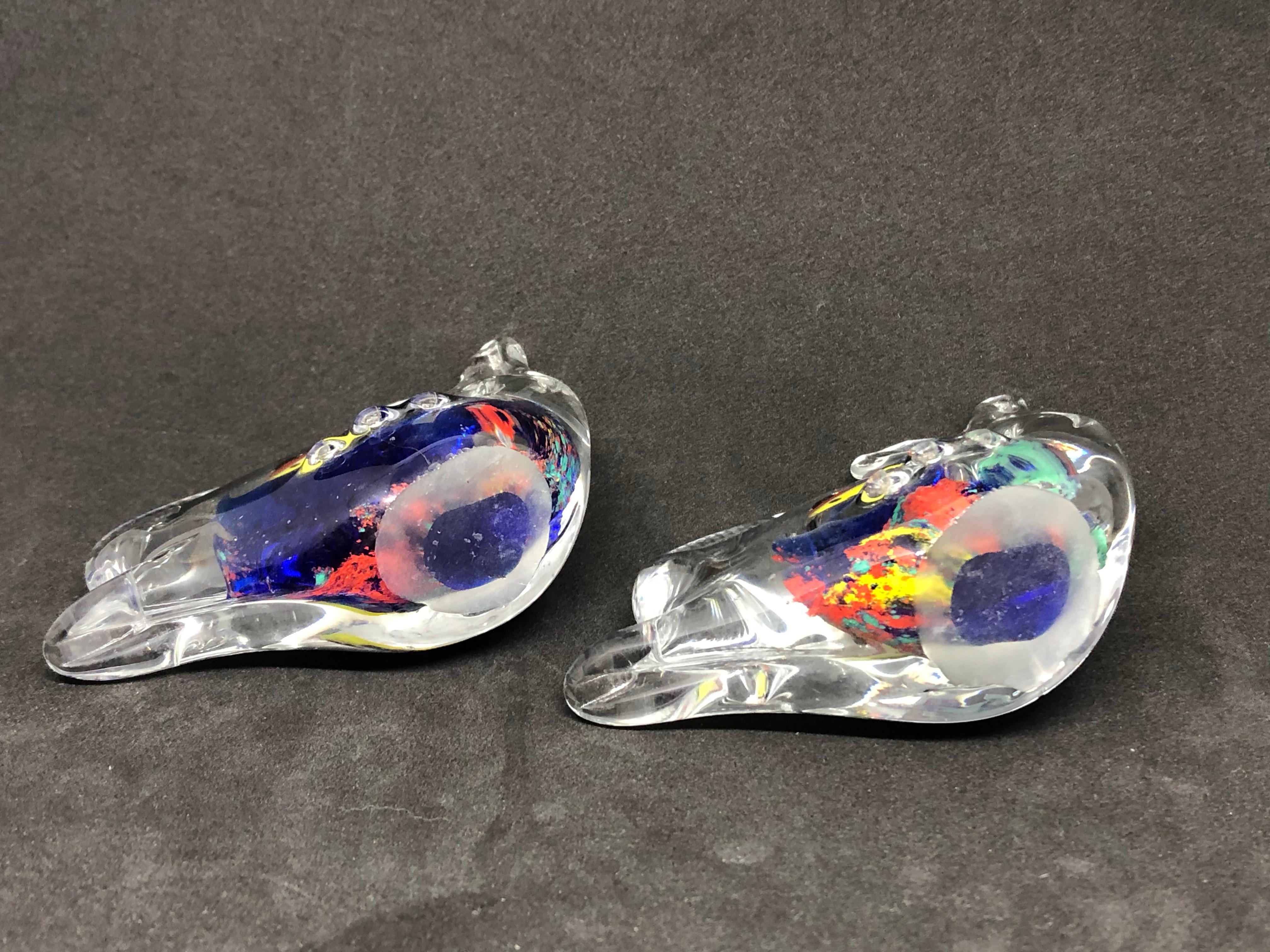 Two Petite Murano Glass Aquarium Paperweight Mid-Century Modern, Italy, 1970s For Sale 1
