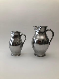 Two Pewter Wine Jugs from the Wiener Zin Manufacture Dated 1837