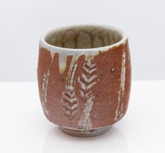 Two Phil Rogers Stoneware Yunomi Salt Glazed & Wood Fired Tea Vessels