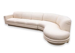 Deux pièces 1980 Weiman Serpentine Contemporary Modern Sofa Sectional Kagan Style