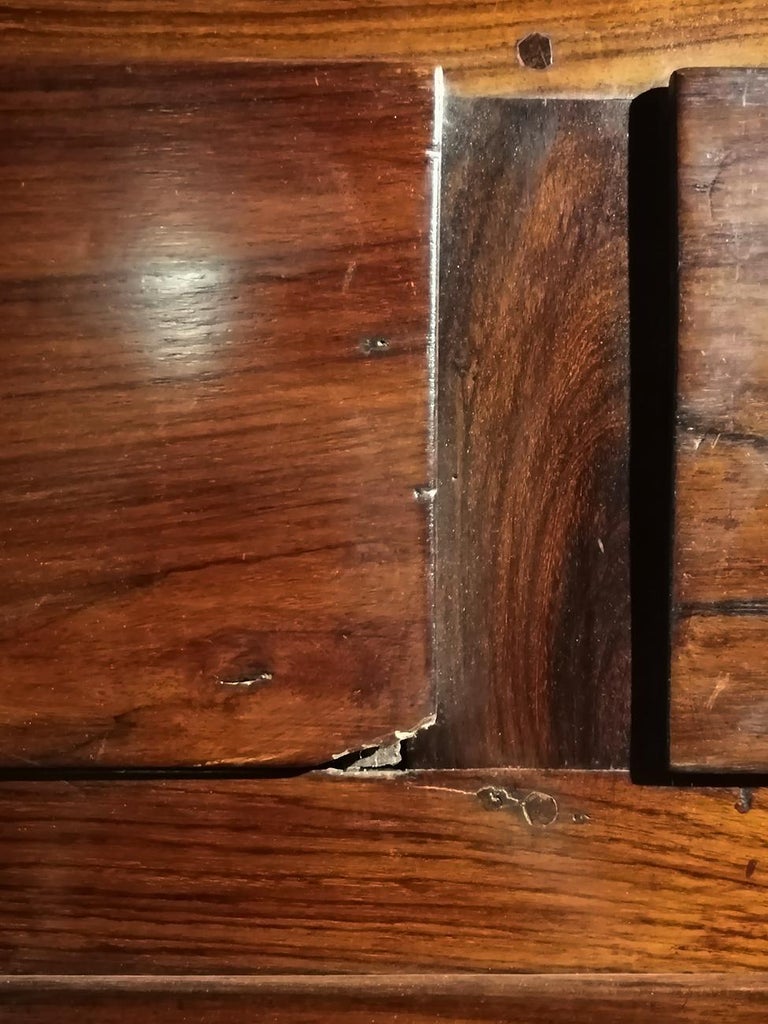 Twopiece 19th Century British Campaign Chest of Drawers with Brass