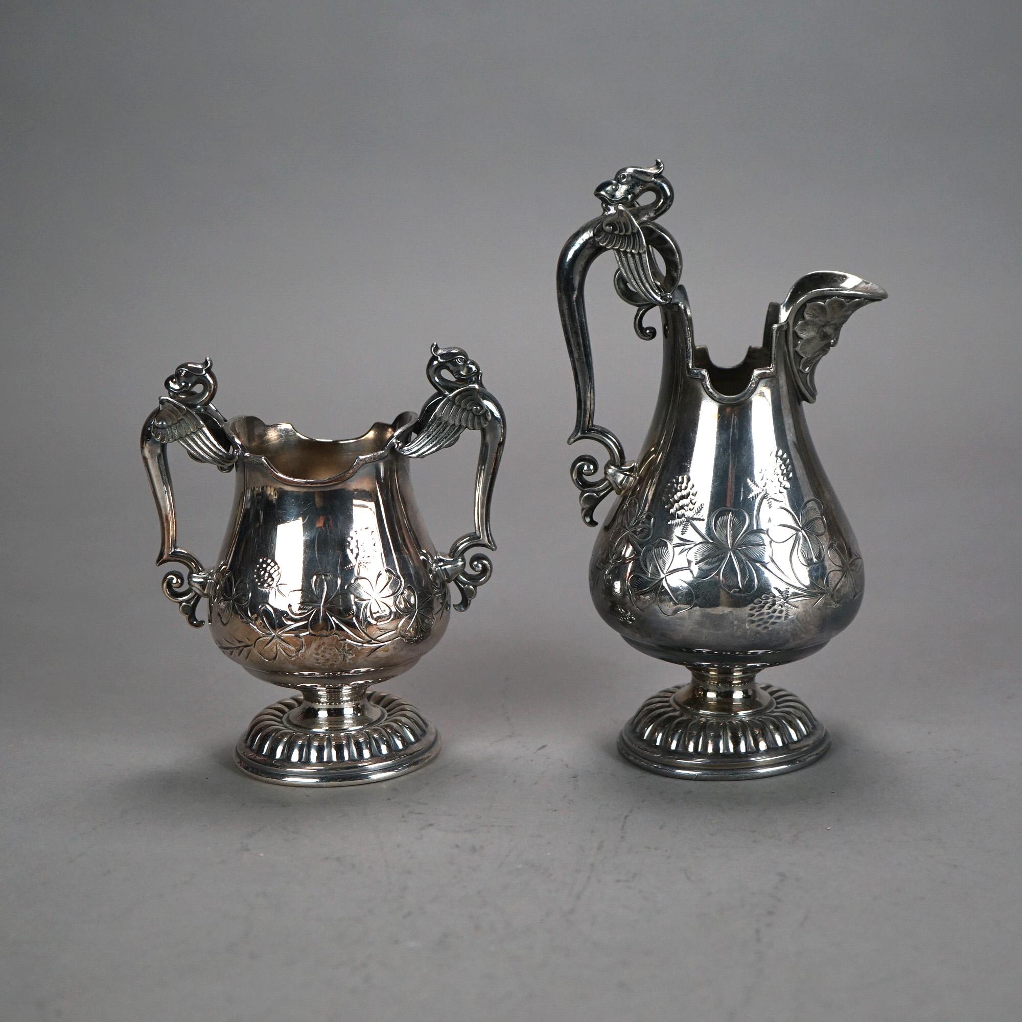 Set da tè figurato antico in argento placcato in due pezzi C1890 in vendita 1