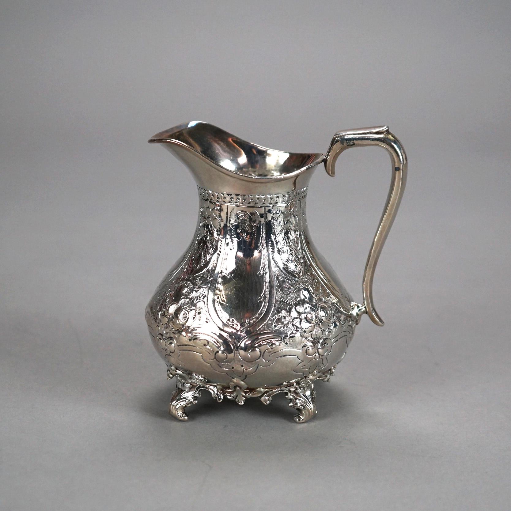 Juego de té antiguo de dos piezas con pie plateado C1890 en Bueno estado para la venta en Big Flats, NY