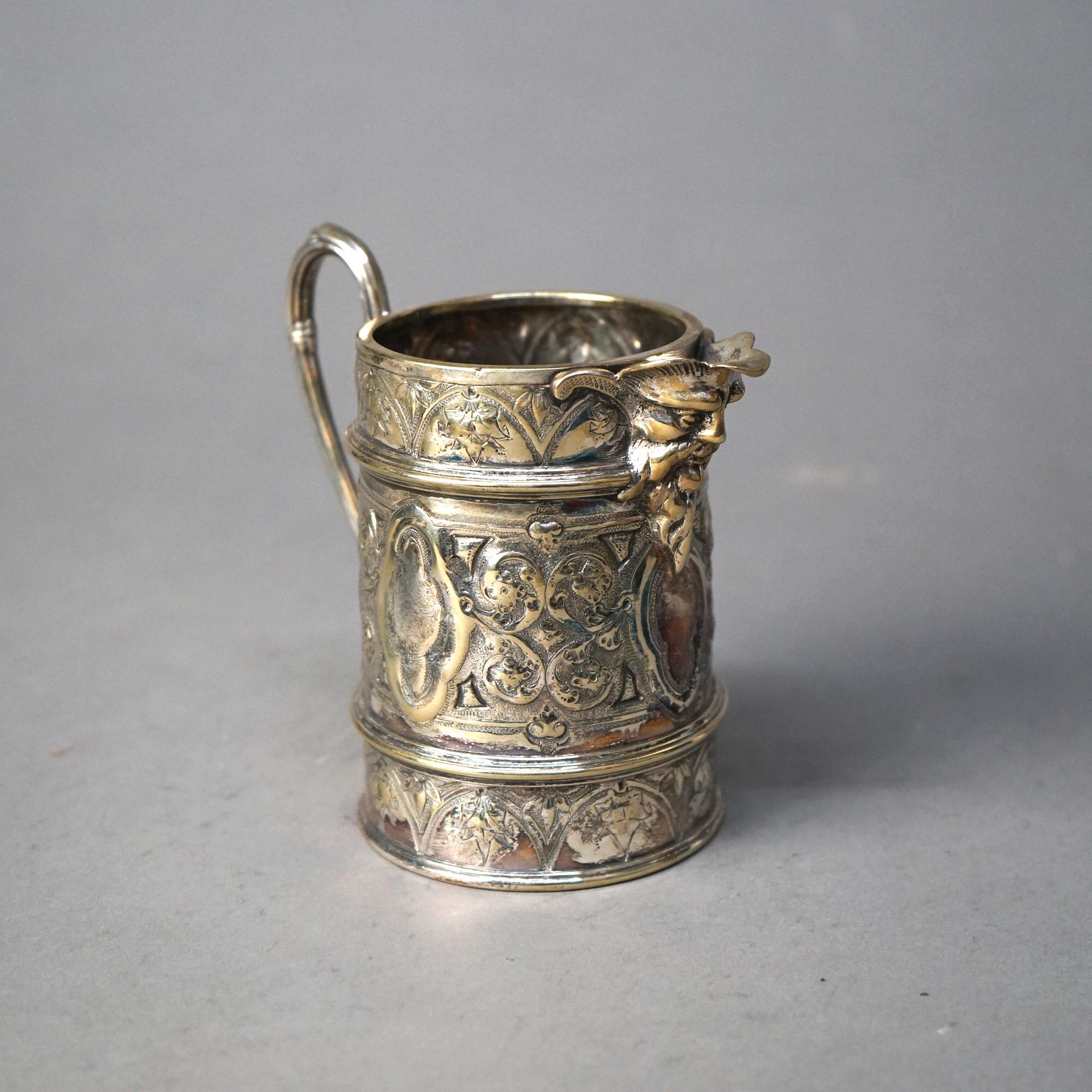 Juego antiguo de dos piezas de cremera y azucarero bañados en plata C1890 en Bueno estado para la venta en Big Flats, NY