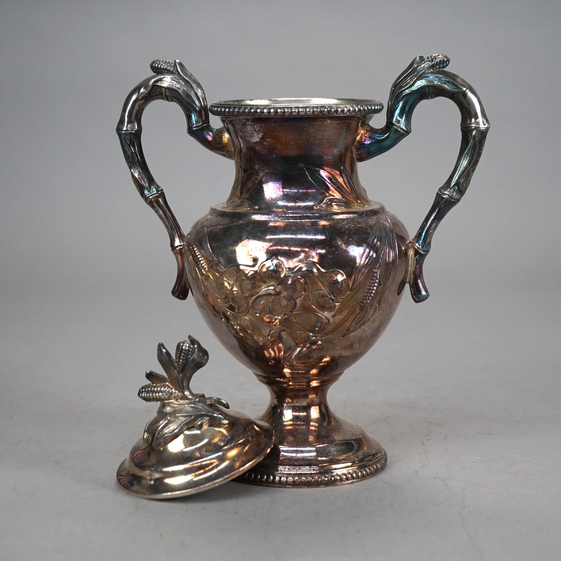 XIX secolo Set da tè antico in argento placcato in due pezzi C1890 in vendita