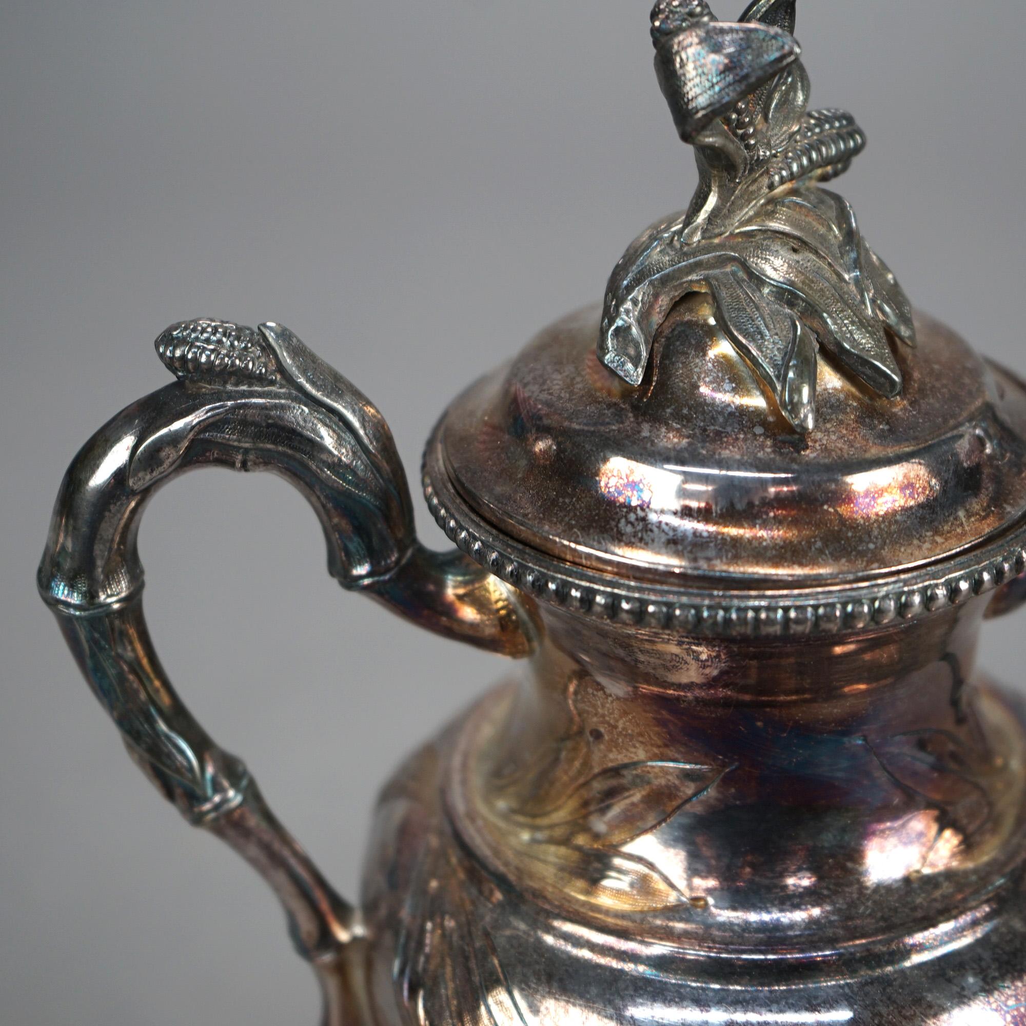 Placcato argento Set da tè antico in argento placcato in due pezzi C1890 in vendita