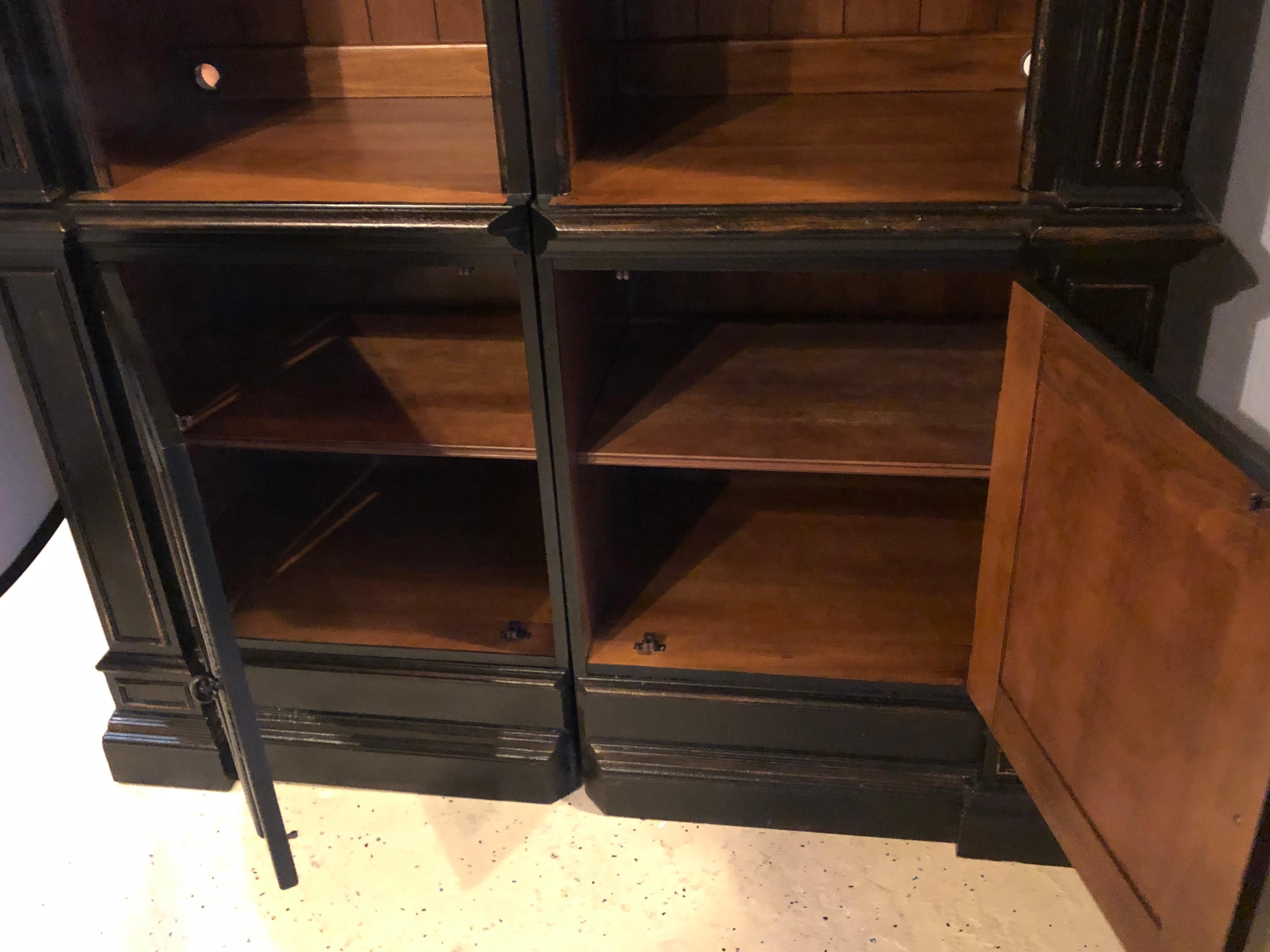 Two-Piece Bookcase Cabinet Paint Decorated by Hooker 4