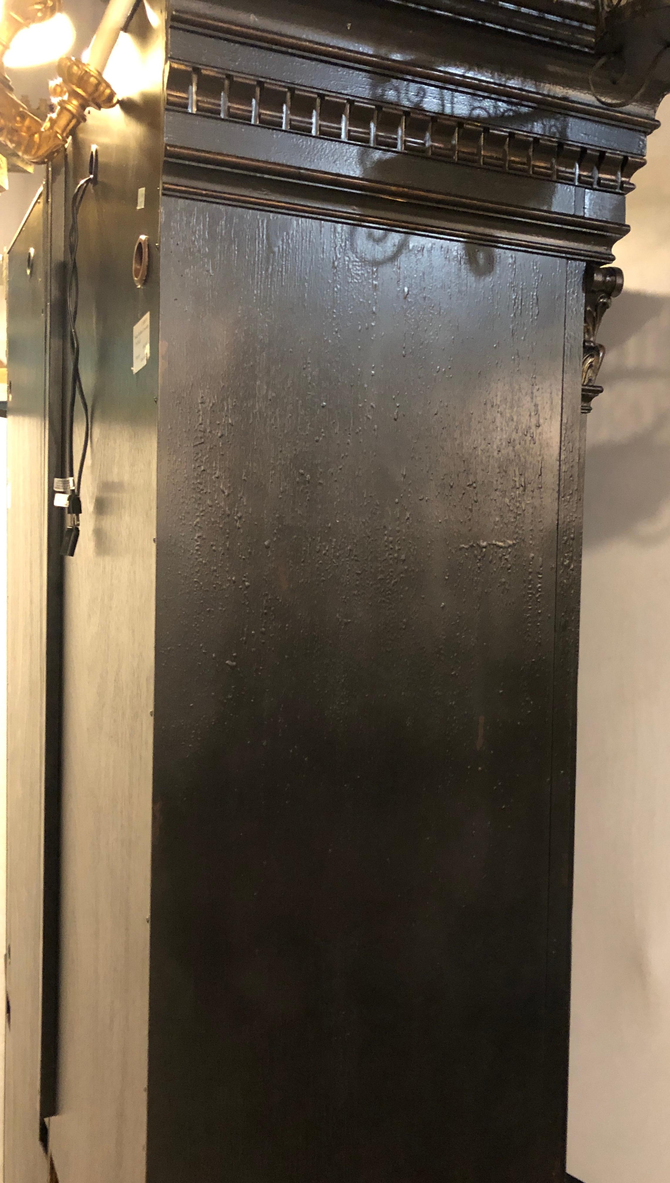 Two-Piece Bookcase Cabinet Paint Decorated by Hooker In Good Condition In Manhasset, NY