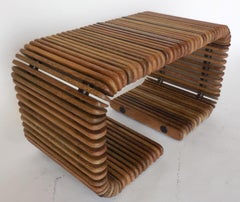 Table basse/table d'appoint deux pièces en bois de palmier bigarré