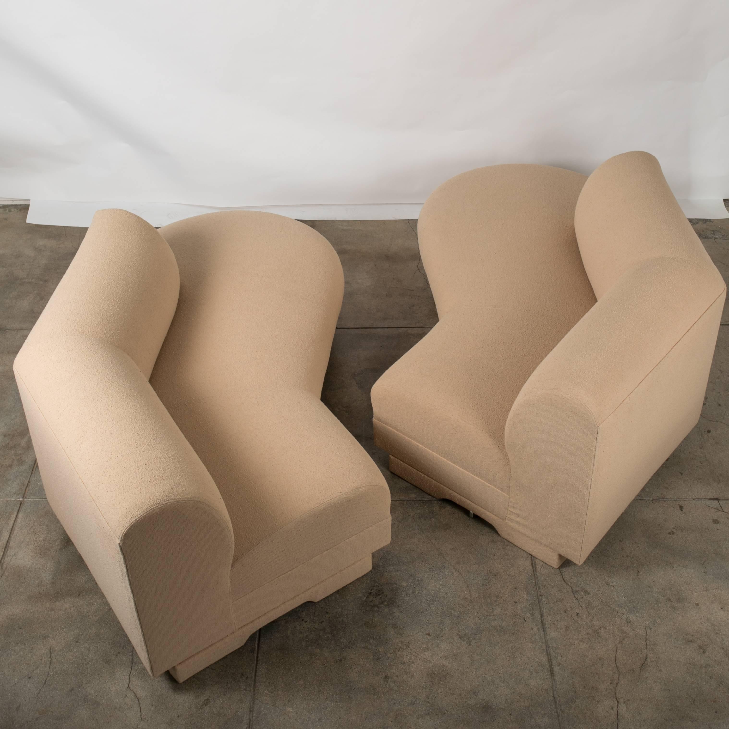 Bouclé Two-Piece Directional Sofa by Vladimir Kagan