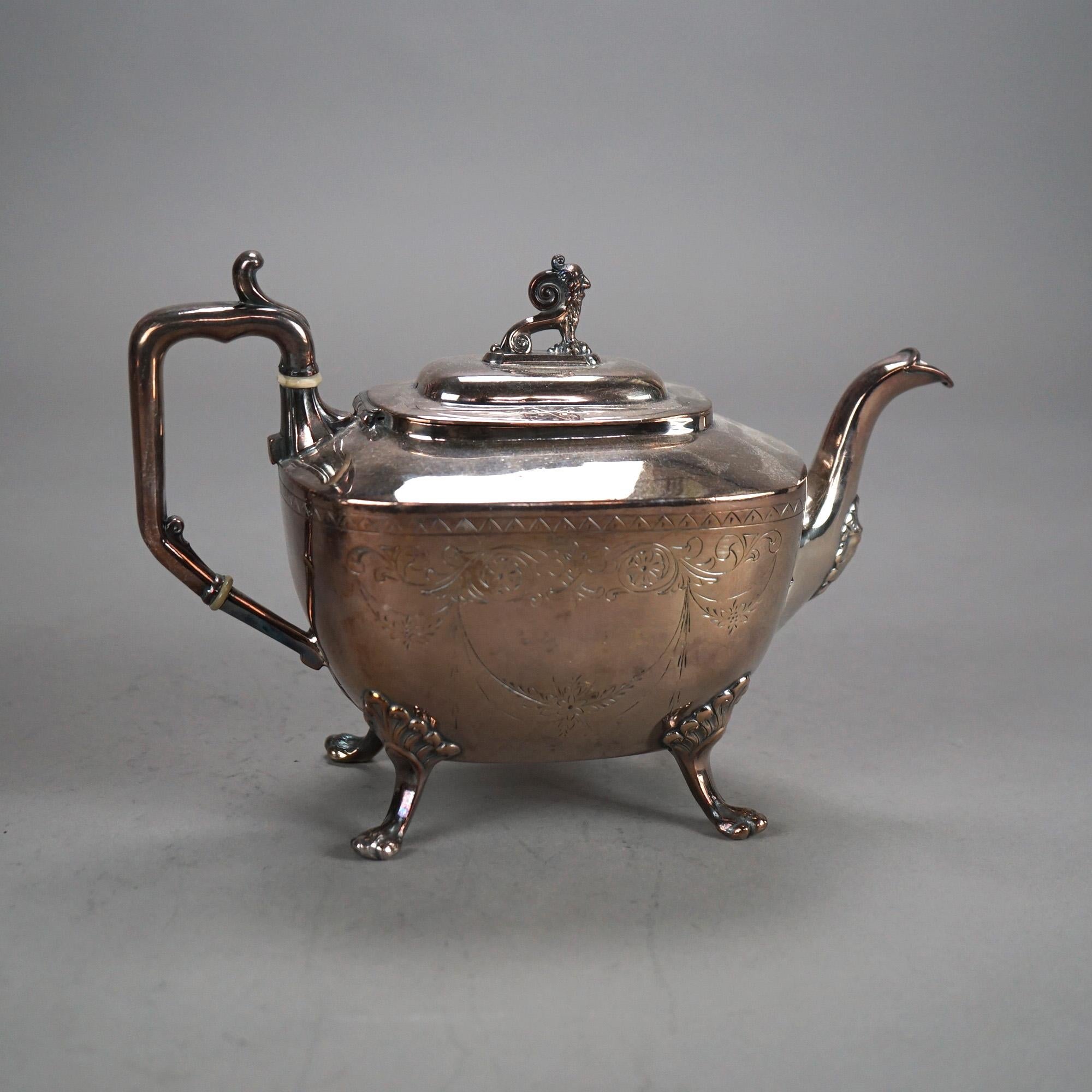Juego de Té Antiguo Figurado de Dos Piezas con Pies de Garra y Plateado C1890

Medidas - 9,75