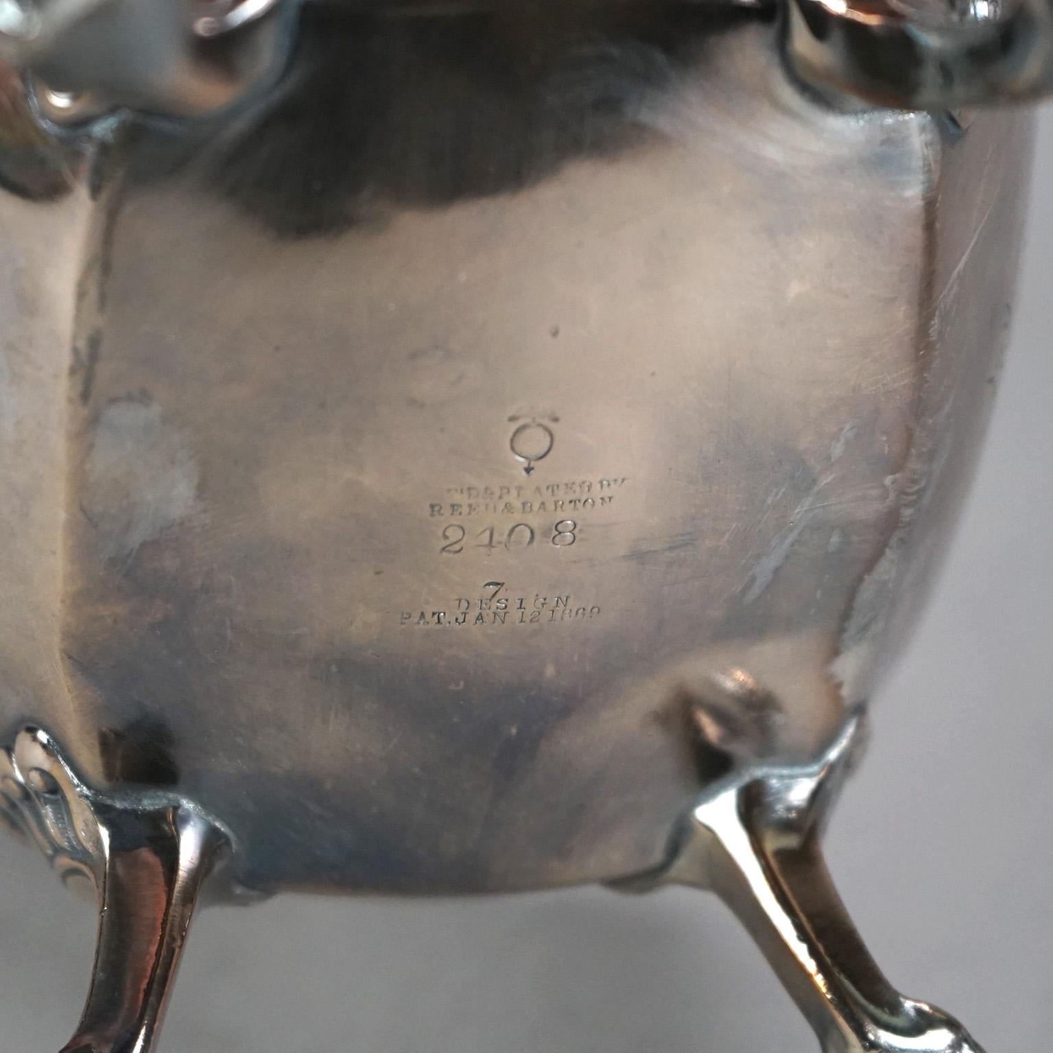 Juego de Té Antiguo Figurado de Dos Piezas con Pies de Garra y Plateado C1890 en venta 4
