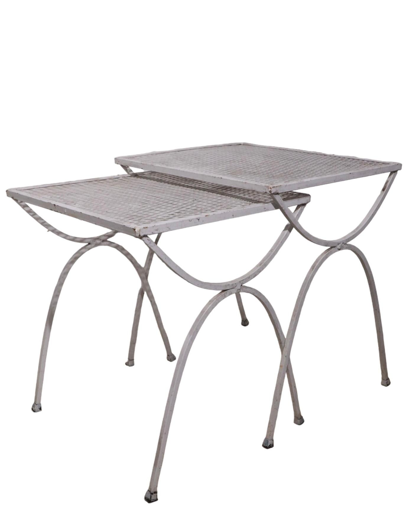 20th Century Two Piece Garden Patio Poolside Nesting Tables by Salterini 2 Sets Available For Sale