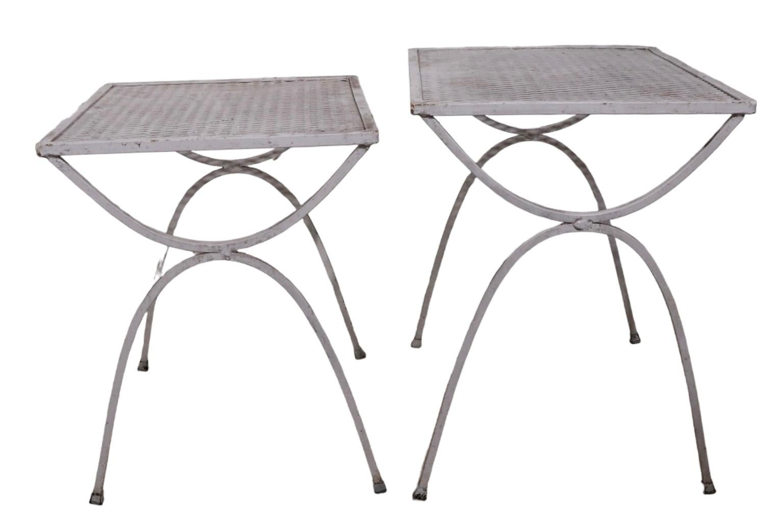 Two Piece Garden Patio Poolside Nesting Tables by Salterini 2 Sets Available For Sale 1