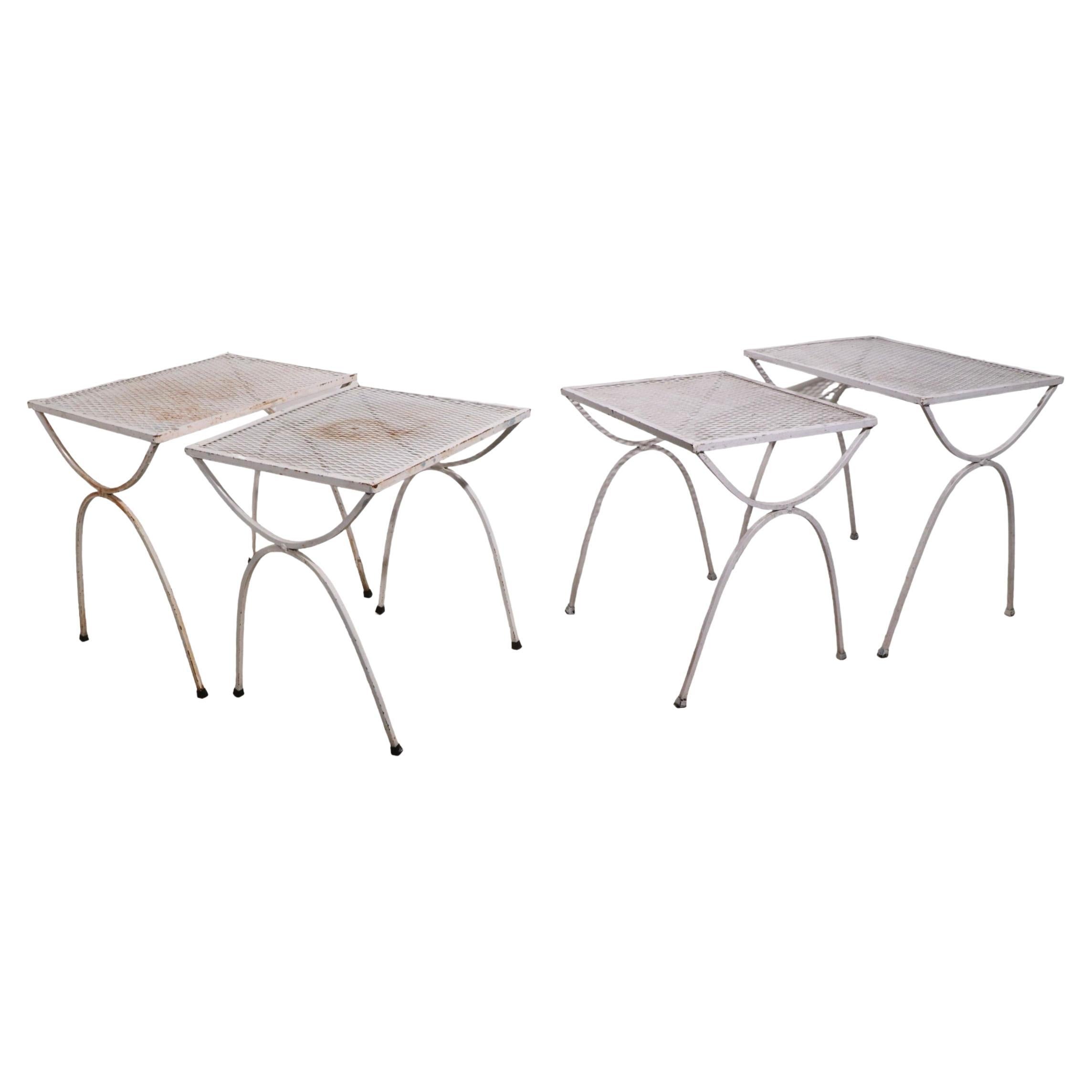 Two Piece Garden Patio Poolside Nesting Tables by Salterini 2 Sets Available For Sale