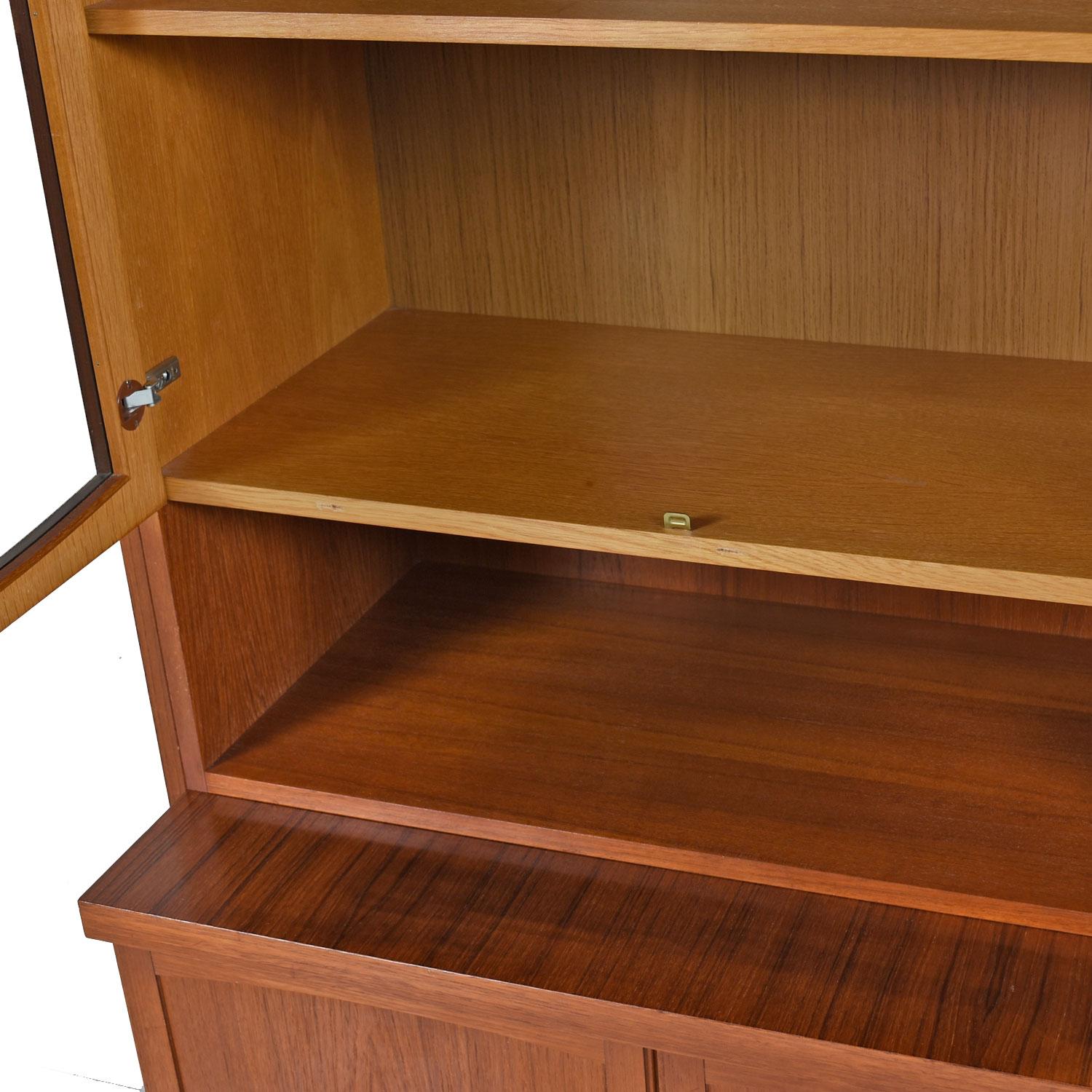 teak china cabinet and hutch