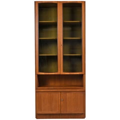 Vintage Two-Piece German Modern Teak Display China Hutch Cabinet by Bartels Möbelstück