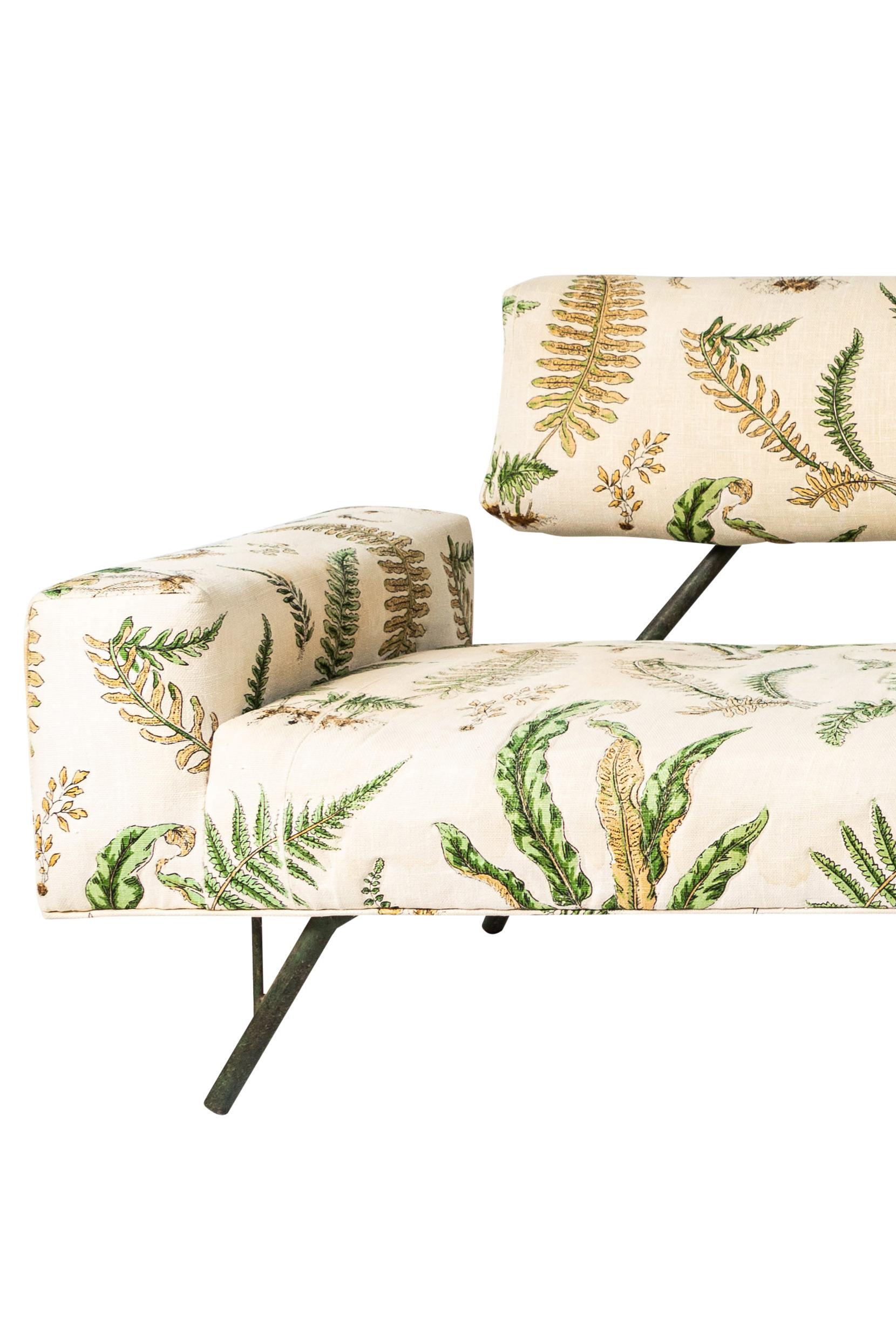 Hand-Painted Two Piece Iron Framed Sofa by William Haines