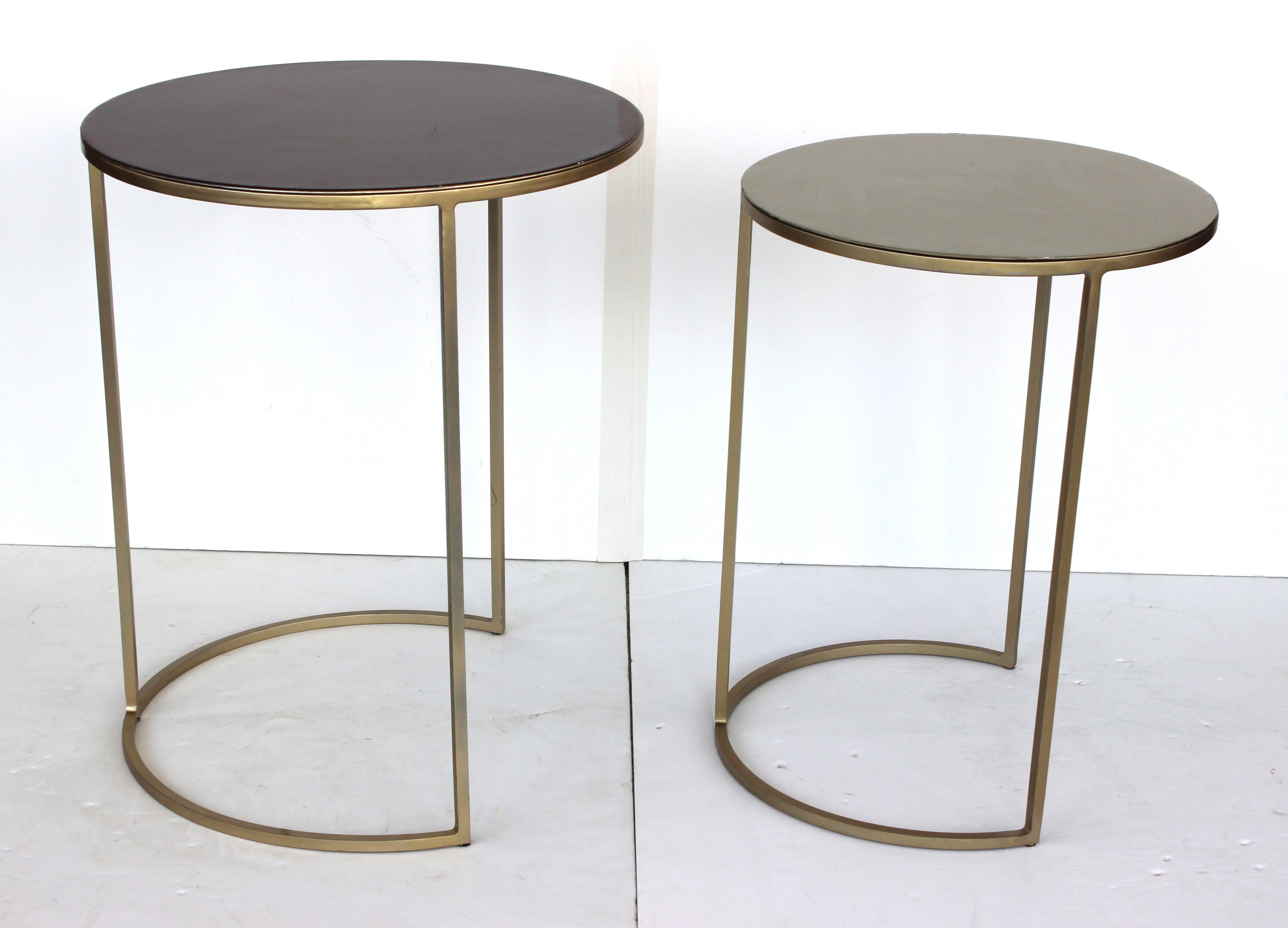 Unknown Two Piece Nesting Tables with Lacquered Tops For Sale