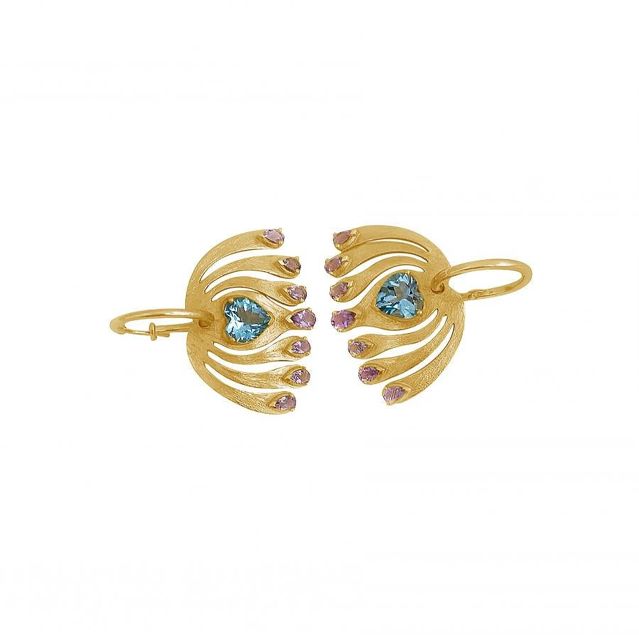 blue topaz heart earrings